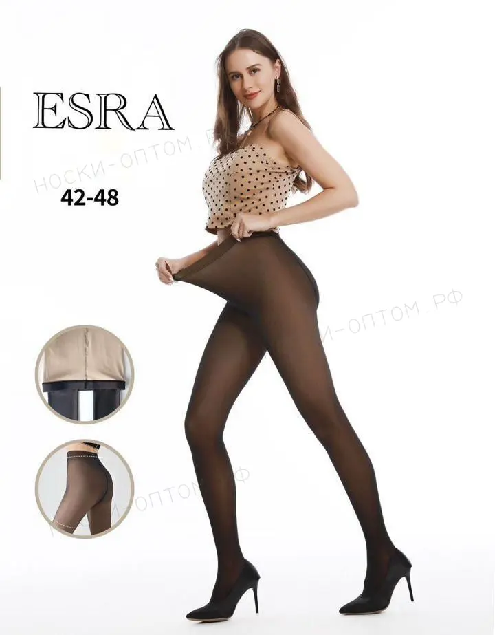 ESRA, Колготки женские 400den, плотные, вторая кожа, растительный лосьон, черный