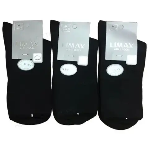 LIMAX, Носки мужские, слабая резинка, медицинские, плотный хлопок, черные