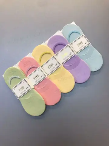 ELISE'S Следки женские хлопок, цветные, однотонные