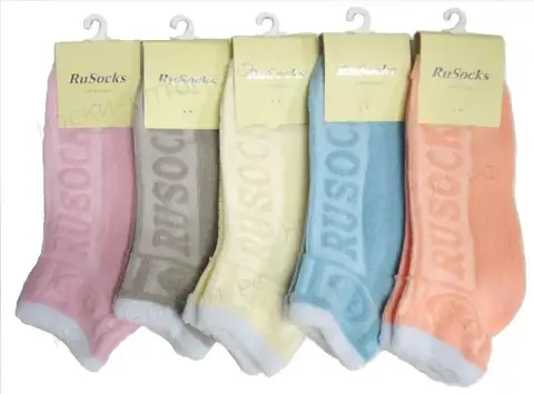 Rusocks Носки женские наружная махра укороченные, светлое ассорти