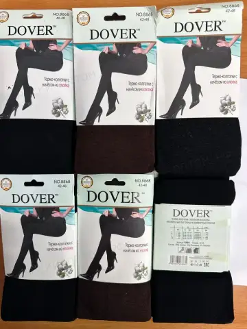 DOVER Термо колготки женские с начёсом из хлопка, ассорти