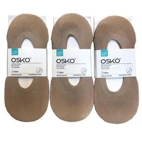 OSKO, Следки капроновые, эластичные, сеточка, бежевые
